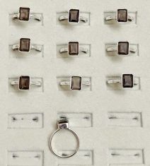 Wholesale lot of 10 brown smoky topaz 925 sterling silver ring (size 7-9)